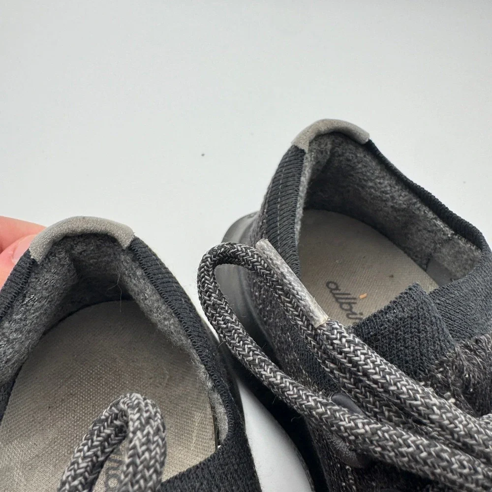 Allbirds Tree Dashers Womens 7.5 Black Grey Knit Running Shoes Walking Sneakers